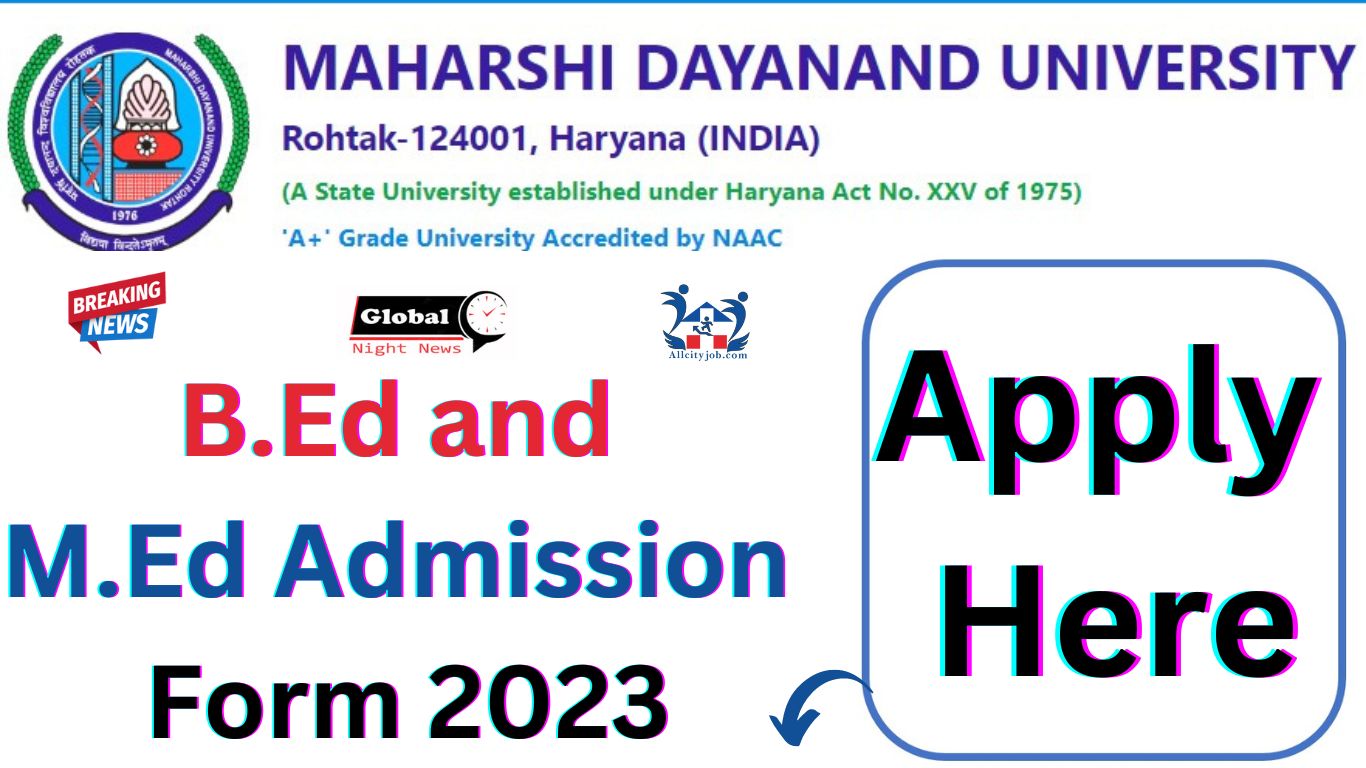 Haryana B.Ed and M.Ed Admission Form 2023