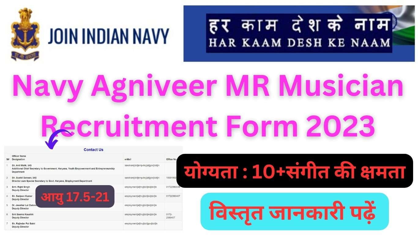Navy Agniveer MR Musician Recruitment Form 2023