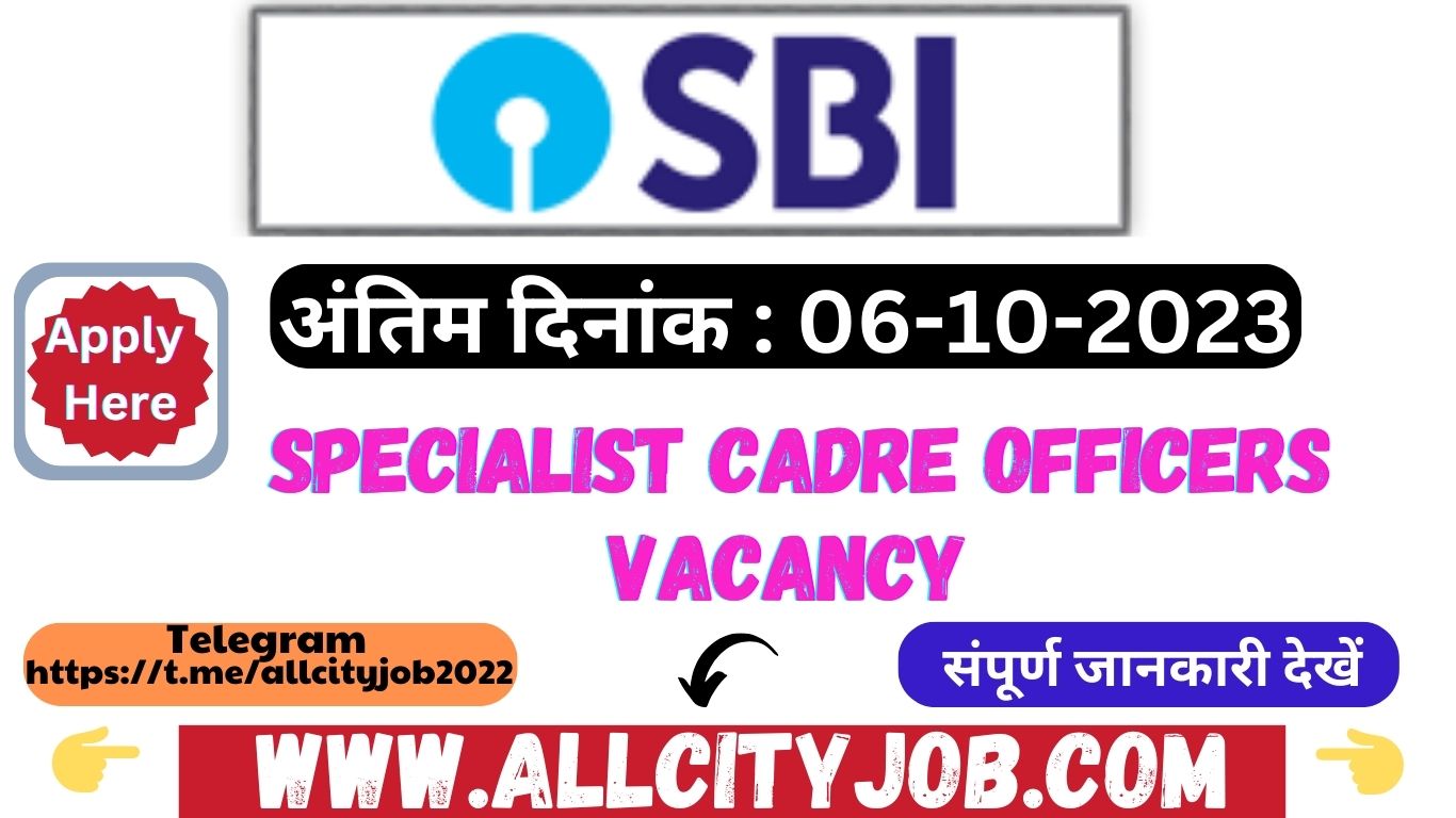 SBI SO Recruitment Form 2023 - All City Job