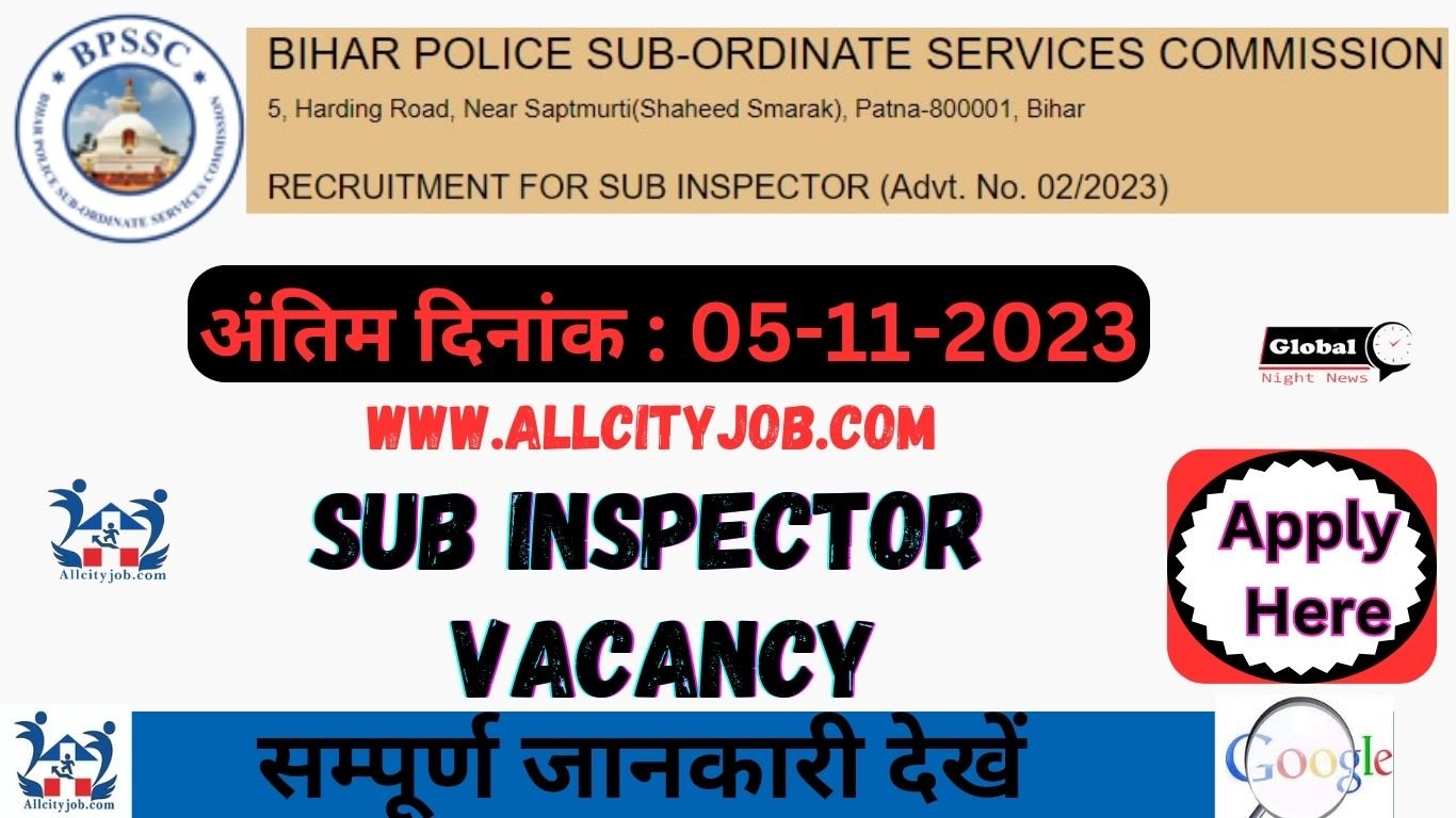 Bihar Police SI Recruitment Form 2023