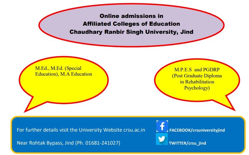 CRSU Admission PG Courses 2023-24