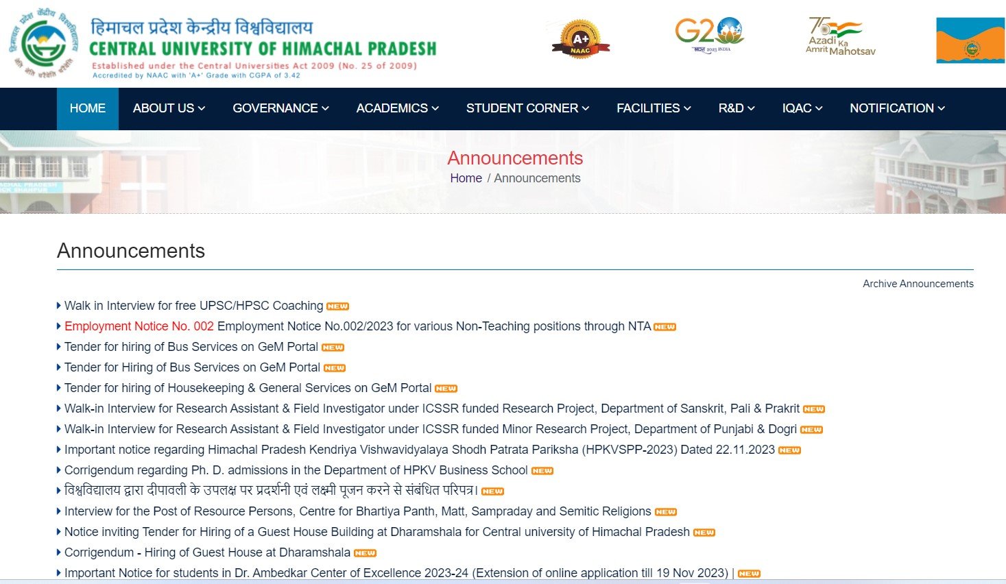 HP CUHP Non-Teaching Recruitment 2023