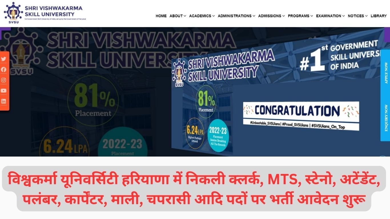 SVSU Recruitment Form 2023-24