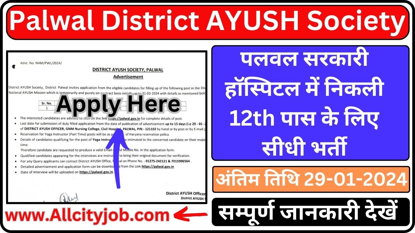 Ayush Society Recruitment 2024