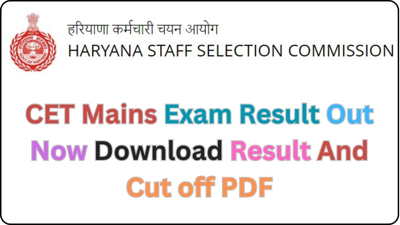  HSSC CET Group C Mains Form, Result