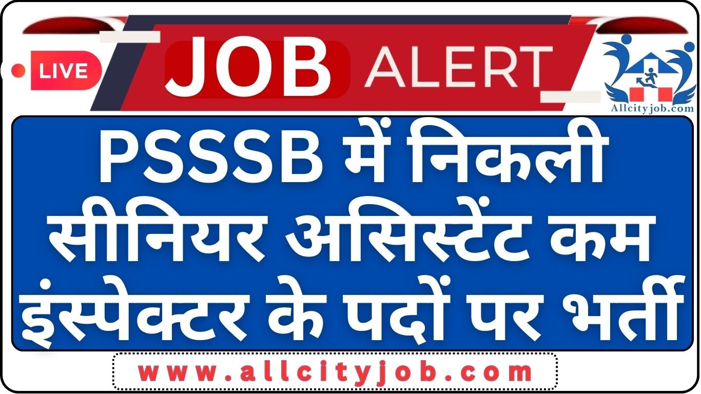PSSSB Sr Assistant cum Inspector Recruitment Form 2024