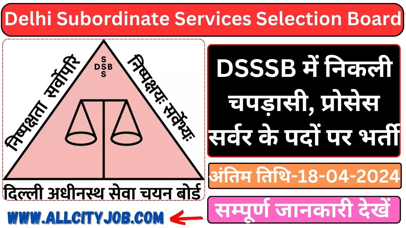 DSSSB Advt 8/2024 Recruitment Form 2024