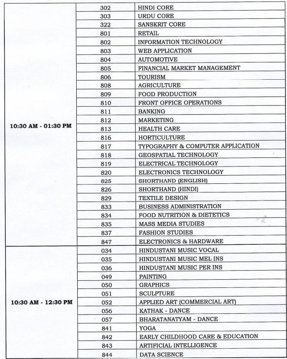 CBSE 10th/12th Classes Supplementary Exam Date Sheet OUT b