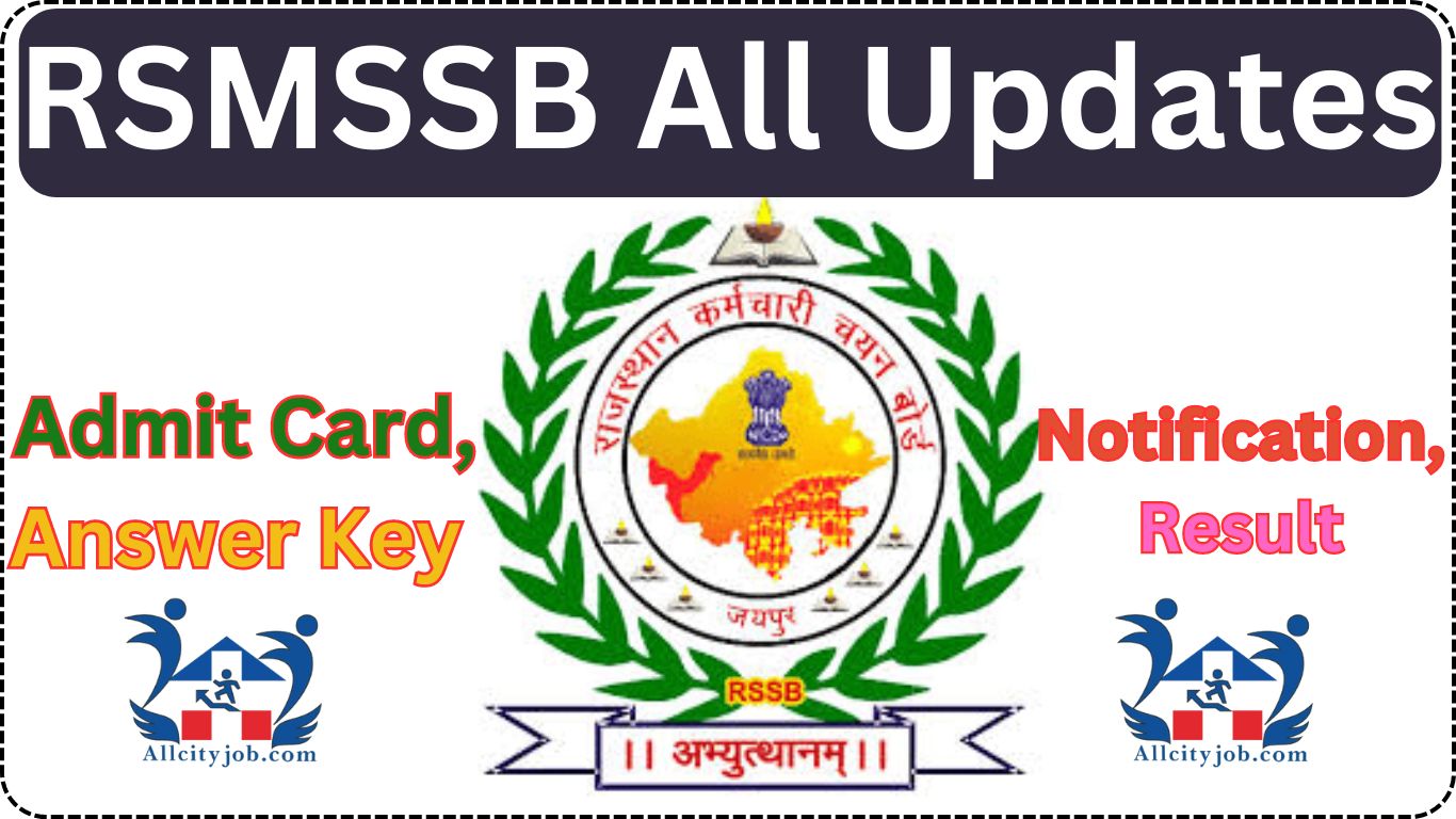RSMSSB Admit Card, Answer Key, Result All Updates