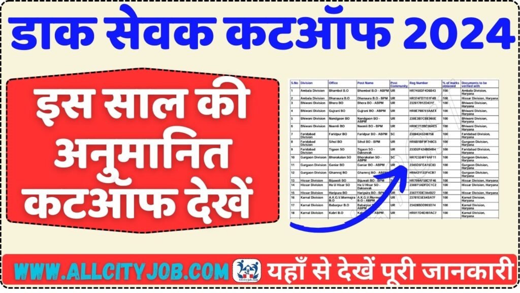 India Post GDS 44228 Posts Expected Cut-Off