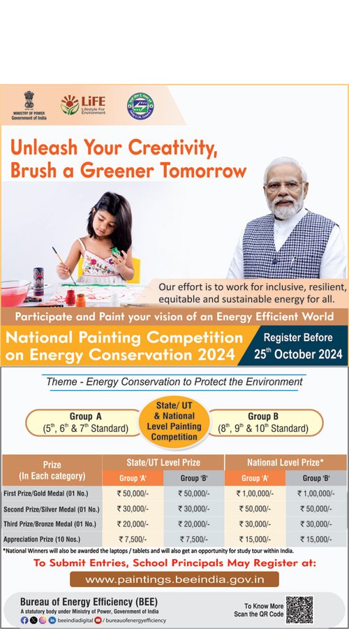 राष्ट्रीय चित्रकला प्रतियोगिता 2024, 1 लाख पुरस्कार राशी 5वीं से 10वीं कक्षा के विद्याथियों के लिए ऑनलाइन आवेदन शुरू