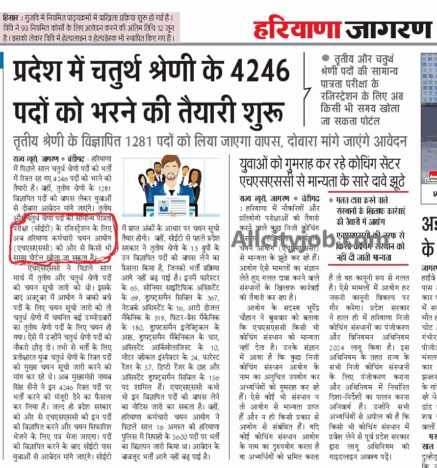 Haryana Group D Recruitment 2025